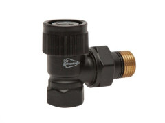 Клапан радиаторный термостатический угловой Black 1/2", черный Arrowhead