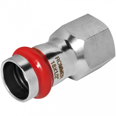 Переходник ВПр-ВР 18х1/2" из стали нержавеющей, прессовой ROMMER