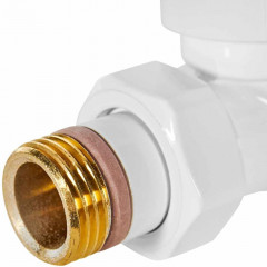 Комплект термостатических клапанов STOUT Design 1/2", прямой, белый, SVTDK-0001-000015W
