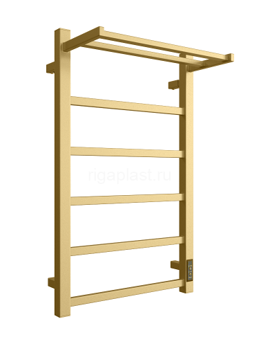 Полотенцесушитель электрический ДВИН Fj plaza neo 80/50, золотой матовый, с полкой, с диммером, арт. 4657795054372