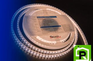 Лента светодиодная LUX, 3528, 120 LED/м, 9,6 Вт/м, 24В, IP65, Теплый белый (2700K)