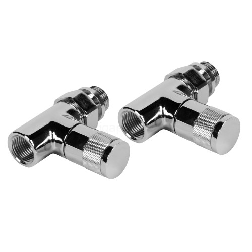 Набор дизайн-вентилей Royal Thermo PIANO, прямой (хром) 1/2"