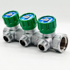 Коллектор регулирующий с вентилями плоский 3/4 на 3 выхода 1/2 ZEISSLER  (ZSC.401.0503NE)