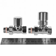 Комплект термостатических клапанов STOUT Design 1/2", прямой, хром, SVTDK-0001-000015C