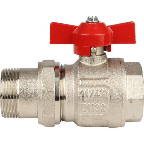 Кран шаровой с разъемным соединением 1 1/4", ручка бабочка IDEAL Itap