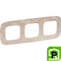 Рамка Legrand Valena Allure 3 поста Нарцисс золото 754353