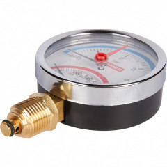 Термоманометр радиальный 80 мм, 4 бар, 120°C, 1/2" ROMMER