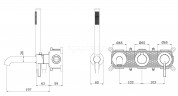 Смеситель для ванны GANZER GZ03134-S, скрытый монтаж, матовое золото