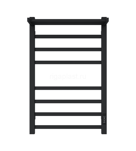 Полотенцесушитель электрический ДВИН Fj plaza neo 80/50, черный матовый, с полкой, с диммером, арт. 4657819954831