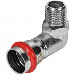 Угольник-переходник ROMMER НР 22 мм x 1/2" из нержавеющей стали, RSS-0010-002212