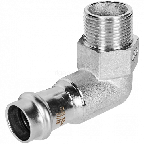 Угольник-переходник ROMMER НР 18 мм x 3/4" из нержавеющей стали, RSS-0010-001834