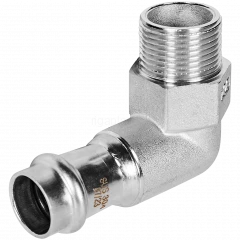 Угольник-переходник ROMMER НР 18 мм x 3/4" из нержавеющей стали, RSS-0010-001834