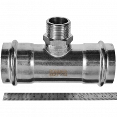 Тройник-переходник ROMMER НР 54 мм x 1" из нержавеющей стали, RSS-0016-000541