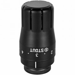 Комплект термостатических клапанов STOUT Design 1/2", угловой, чёрный, SVTDK-0002-000015B