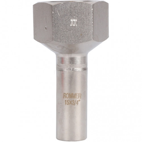 Вставка переходная ROMMER НПр-ВР 15 мм x 3/4" из нержавеющей стали, RSS-0023-001534