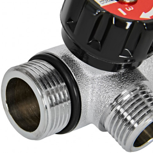 Коллектор распределительный с клапанами 3/4", 2 отвода 1/2" плоское уплотнение ROMMER