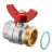 Кран шаровой для Multidis SH/SF 3/4" ВР х 1" НР, с плоским уплотнением Oventrop