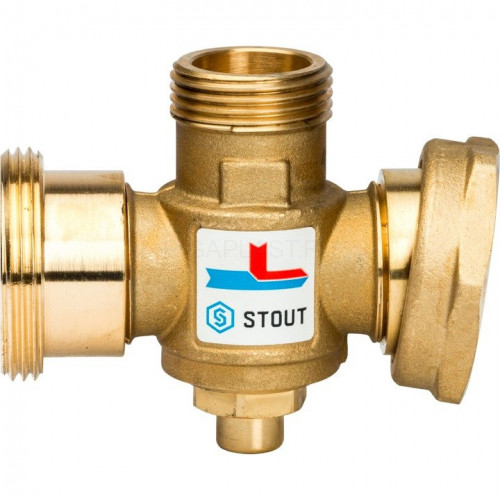 Клапан термостатический смесительный G 1 1/2 M-G 1 1/2F-G 1 M, 70°С STOUT