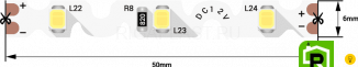 Лента со скотчем 3М светодиодная стандарт 2835, 60 LED/м, 9 Вт/м, 12В , IP20, Цвет: Ультра холодный белый