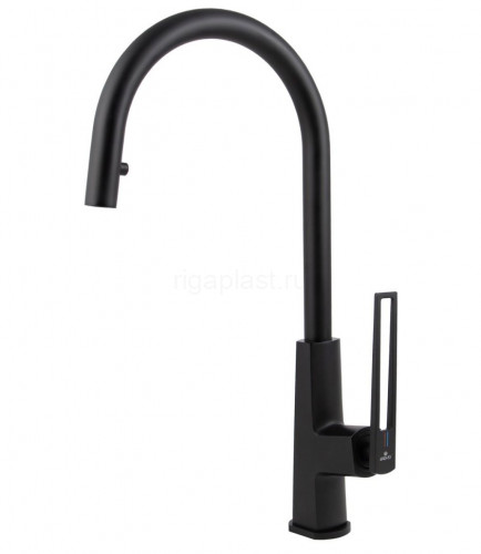 Смеситель для кухни Merkur Black Matt с выдвижной лейкой KAISER 27166-2