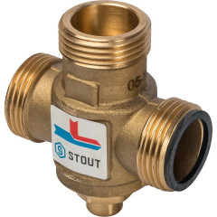 Клапан термостатический смесительный G 1 M-G 1 1/2 F-G 1 M, 70°С STOUT