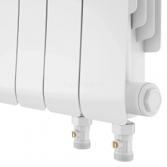 Радиатор биметаллический Royal Thermo Infinity 500 Bianco Traffico 6 секций, нижнее подключение VR80