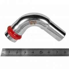 Угольник однораструбный ROMMER 90° НПр 18 мм из нержавеющей стали, RSS-0002-000018
