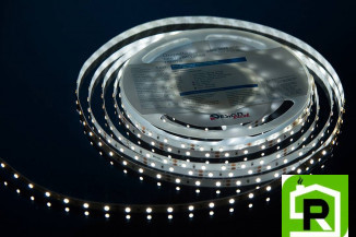 Лента светодиодная LUX, 3528, 60 LED/м, 4,8 Вт/м, 12В, IP33, Холодный белый (6000K)
