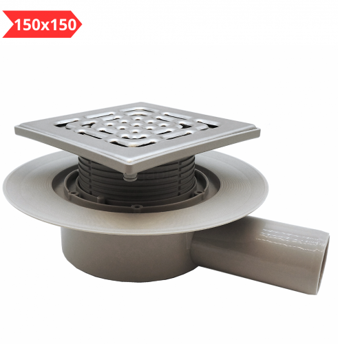 Душевой трап ZEISSLER 150 мм, горизонтальный выпуск, BAD661502