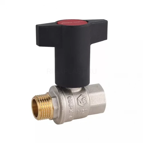 Кран шаровой из латуни 1/2″ с пластиковой ручкой в/н Vieir VR230FM