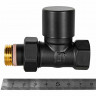 Клапан запорно-балансировочный Design 1/2, черный, прямой STOUT