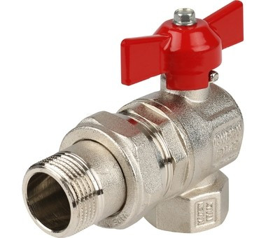 Кран шаровой угловой со сгоном 3/4, бабочка IDEAL Itap