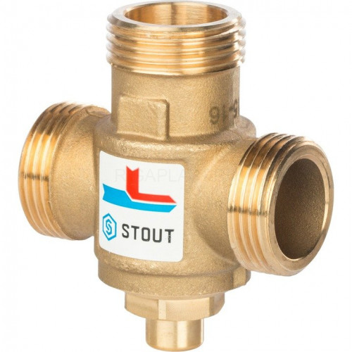 Клапан термостатический смесительный G 1 1/2 M-G 1 1/2 F-G 1 M, 60°С STOUT