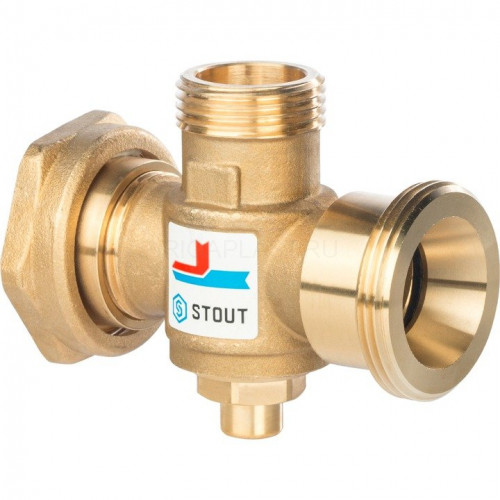 Клапан термостатический смесительный G 1 1/2 M-G 1 1/2 F-G 1 M, 60°С STOUT