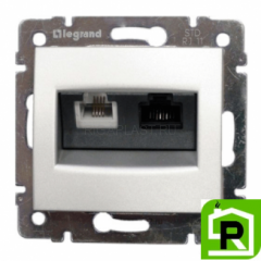 Розетка телефон+ПК RJ11+RJ45 CAT5 Legrand Galea Life - белый