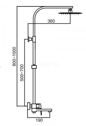 Душевая система HansenPRO HL33095-C, с тропическим душем, черный