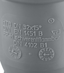 Отвод канализационный HTB 32 15° Ostendorf 110100