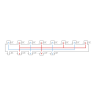 Коллектор распределительный стальной 4+1 контура 1 1/2" х 1 1/2" Millennium