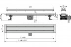 Душевой лоток AlcaPlast APZ13-DOUBLE9-550 с решеткой и опорами, в пол около стены, выпуск боковой