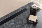 Душевой лоток Pestan Confluo Frameless Line 550 black glass хром, черный, в пол около стены