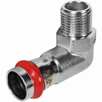 Угольник-переходник ВПр-НР 18х1/2" из стали нержавеющей, прессовой ROMMER