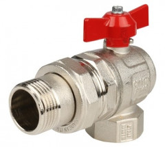 Кран шаровой угловой со сгоном 1", бабочка IDEAL Itap