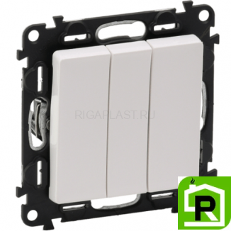 Выключатель Legrand Valena Life 3-клавишный 752003+755030 Белый