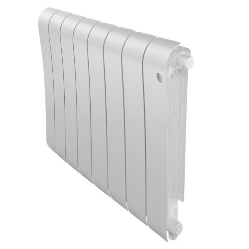 Радиатор биметаллический Royal Thermo Infinity 500 Bianco Traffico 8 секций, нижнее подключение VR80