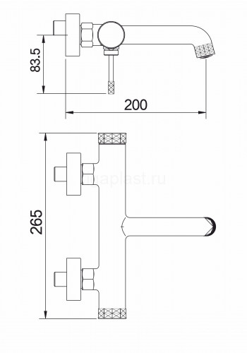 Смеситель для ванны HansenPRO HL30098-P, графит