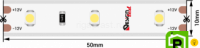 Лента светодиодная LUX, 3528, 60 LED/м, 4,8 Вт/м, 12В, IP65, Теплый белый (2700КK)