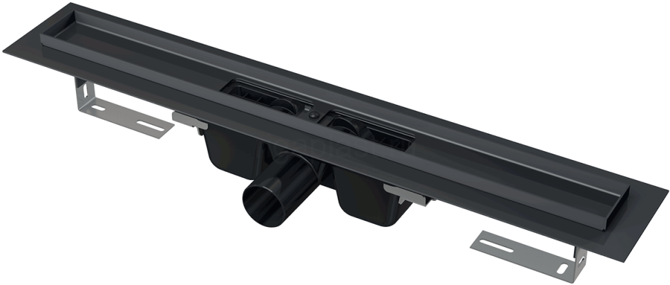 Водоотводящий желоб APZ1BLACK 950 мм с порогами для решетки, черный матовый Alcaplast