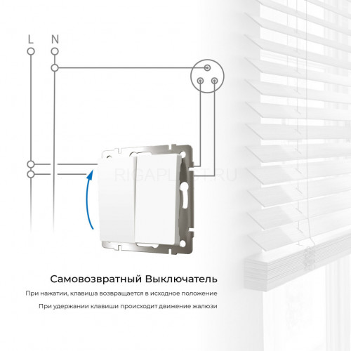 Выключатель двухклавишный Werkel с самовозвратом (белый матовый) W1122461