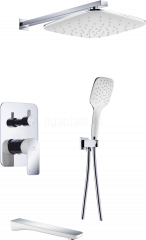 Душевая система GANZER GZ21065-F, скрытый монтаж, белый хром