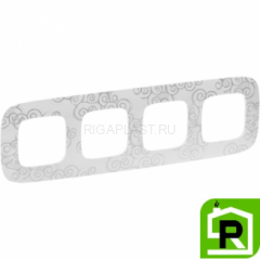 Рамка Legrand Valena Allure 4 поста Нарцисс хром 754344